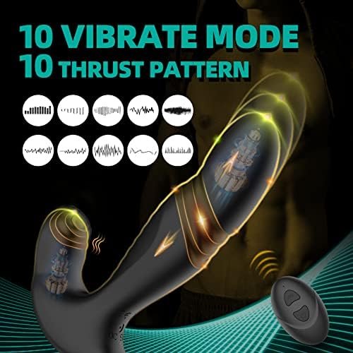 Thrusting Anal Vibrator,Prostate Massager With 10 Vibration 10 Thrusting Modes For Male Pleasure,Remote Controlled Clitoris G Spot Stimulator Adult Sex Toys For Men Women Couples Hands-Free Play - Image 2