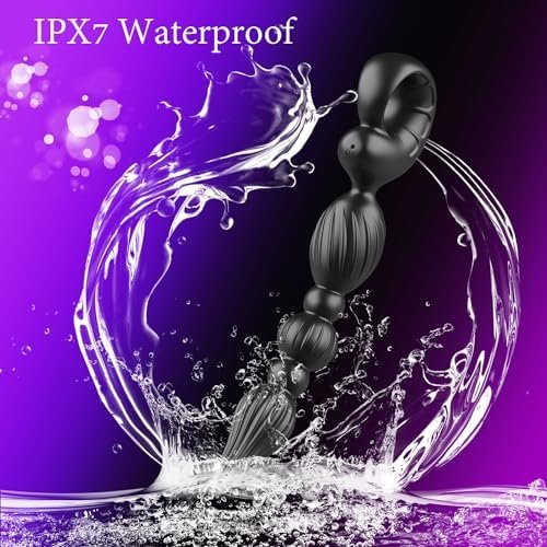 Anal Beads Prostate Vibrator For Men - Adult Sex Toys Butt Plug Vaginal G Spot Prostate Massager With 10 Vibrating Modes & Pulling Ring, Rechargeable Waterproof P-Spot Stimulator For Women Couple - Image 3