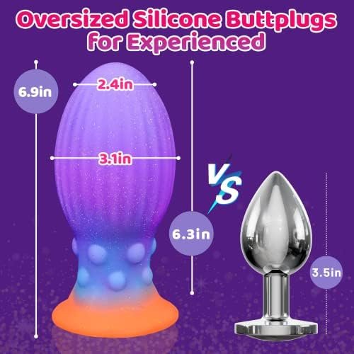 6.9In Silicone Anal Plug Luminous Butt Plug For Anal Dilatation & Training - Image 2