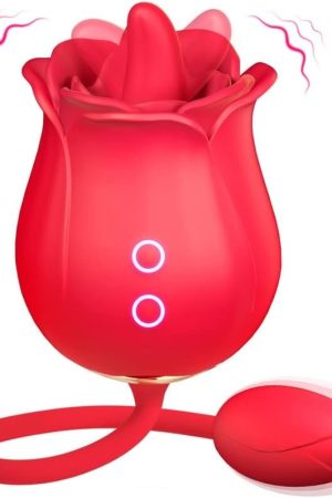 Rose Sex Toy Vibrator For Women - 2In1 Rose Sex Stimulator For Women With 9 Tongue Licking & 9 Vibrating Modes Anal G Spot Vibrator Adult Sex Toys Womens Couples Sex Toys Nipple Clitoral Stimulation