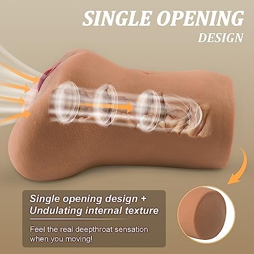 Male Masturbator Lifelike Pocket Pussy,Brown Realistic Male Masturbator Sex Doll For Vaginal Anal Penetration,Male Stroker Fake Pussy With 3D Realistic Textured Sex Doll For Men Masturbation - Image 3