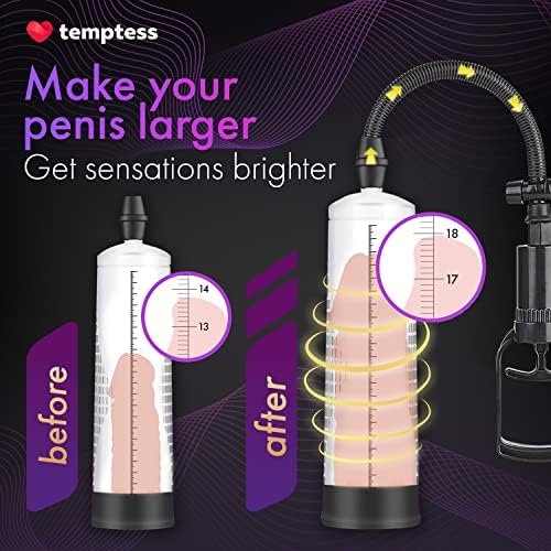 Penis Pump To Enlarge Penis And Improve Erection - Complete Male Sex Toys Kit With Penis Rings, Vagina Sleeve And More - Great Addition To Your Collection Of Adult Sex Toys & Games Black - Image 3