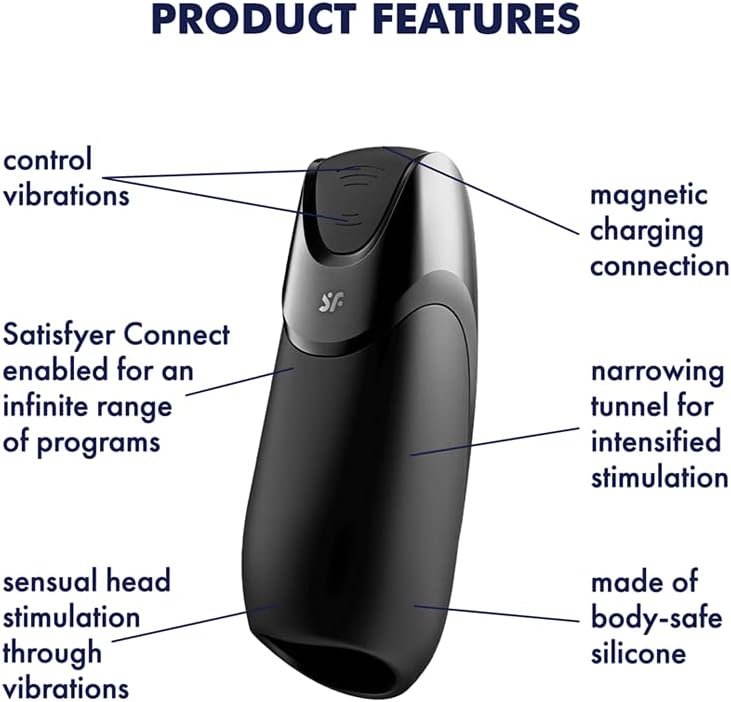 Satisfyer Men Vibration + | Vibrating Masturbator | Connect App | 14 Programs | Waterproof (Ipx7) | Rechargeable Battery | Skin-Friendly Silicone - Image 3