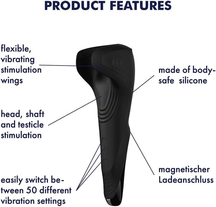 Satisfyer Men Wand Vibrator - Male Masturbator, Stroker, Vibrating Stimulation, Textured - Waterproof, Rechargeable - Image 3