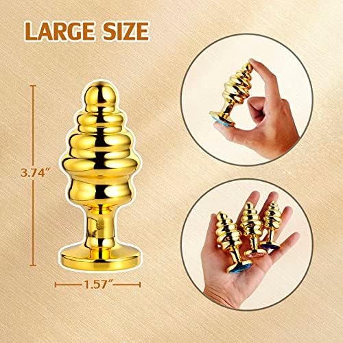 Anal Plug, Jewelry Butt Plug/Metal Butt Plug Anal Trainer Toys/Thread Anal Beads(Dark Blue,Large) - Image 2