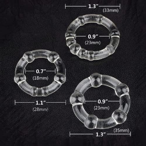 Boruite Cook Rings 3Pcs, Soft Silicone Penis Rings, Adult Sex Toys & Games, Cock Ring For Men'S Sexual Wellness Erection Enhancing Sex Toy For Man Or Couples Play, Transparent - Image 2