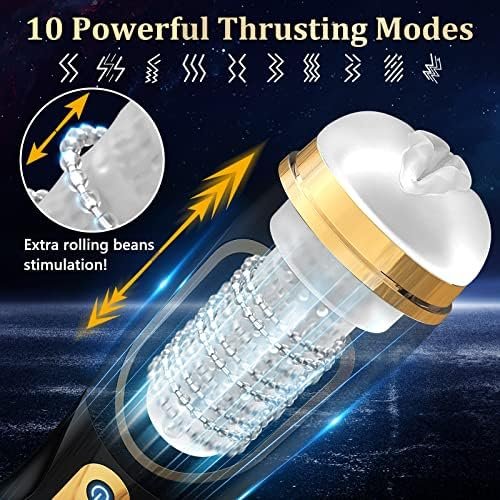 Automatic Sucking Male Masturbator, Soukeay Pocket Pussy Masturbator Stroking Toy With 10 Vibrating & Thrusting Modes For Penis Stimulation, Male Realistic Stroker Adult Sex Toys For Men Masturbation - Image 3