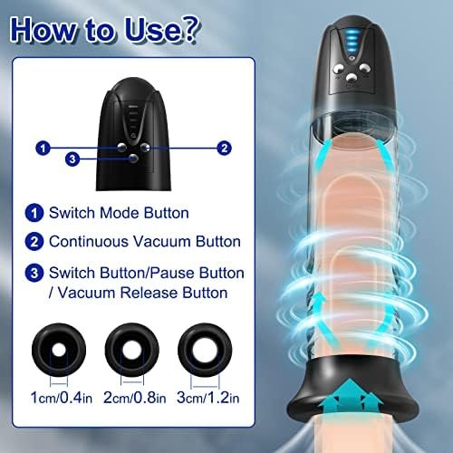 Electric Male Penis Pump Sex Toys, Adult Toys Automatic Penis Enlargement Extend Vacuum Pump Stimulator With 4 Suction Modes, Penis Enlarge Air Pressure Device, Adult Male Sex Toy & Games For Man Men - Image 3