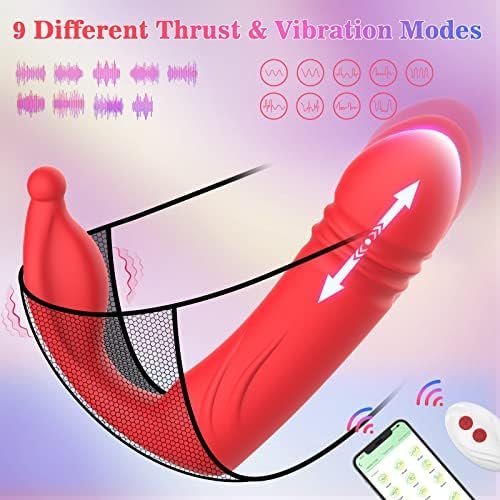 Antcree Wearable Vibrator, App & Remote Control G-Spot Dildo Vibrator With 9 Thrusting X Vibrating Modes, Panty Massager For Vagina Clitoral Stimulation, Adult Sex Toys Women Couples Play, Red - Image 2