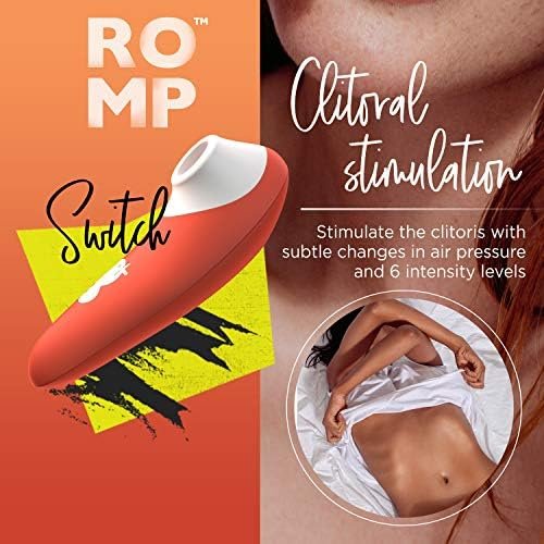 Romp Switch Clitoral Sucker - Pleasure Air Clit Stimulator With 6 Intensity Levels - Compact Clitoris Suction Toy - Adult Sex Toys For Couples - Orange - Image 3