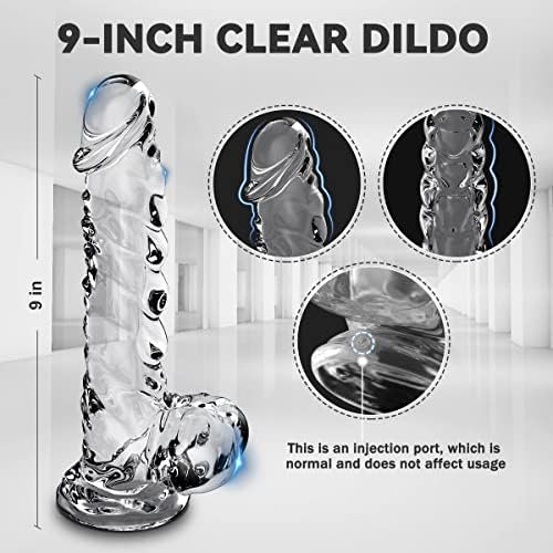 9 Inch Realistic Dildo Sex Toys - Clear Dildos Adult Toy With Suction Cup Hands Free For G Spot Anal Stimulation, Silicone Thick Penis For Women Men, Adult Toys For Beginner And Couple - Image 3