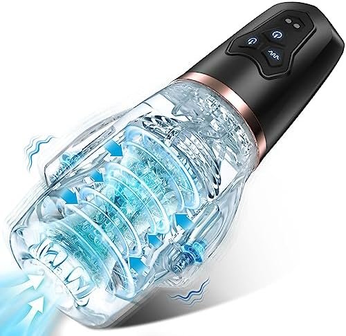 Male Masturbator Adult Toys, Mens Sex Toys Automatic Sucking Masturbators Penis Pump With 5 Suction & 10 Vibration, Male Stroker With Powerful Side Motor Men Masturbation Sex Toys For Men Black