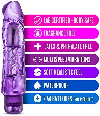 Eden Pleasure Products | Xl Thick 9 Inch Ipx7 Waterproof Multi-Speed Vibrating Dildo | Vibrator For Women And Gay Men | Sex Toys For Women, Dildo For Gay Men | Clear Purple - Image 3