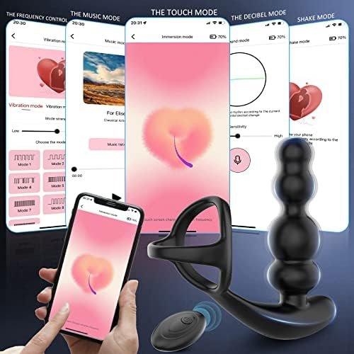 Thrusting Anal Vibrator Prostate Massager With Cock Ring, App & Remote Control Anal Sex Toy With 10 Thrusting & Vibrating Modes, Rechargeable Butt Plug G Spot Vibrator Adult Toy For Men Couples Black - Image 2
