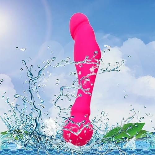 Wtogetao Realistic Long Dildo, Silicone Anal Butt Plug With Safe Handle G-Spot Anal Plug Dildo Anal Dildo Penis Prostate Massager Adult Sex Toy For Men Women Beginners Advanced Users (Rose Red) - Image 2