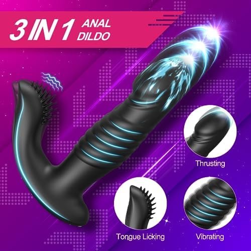Thrusting Prostate Massager Male Sex Toys - App Controlled Vibrating Butt Plug Anal Plug Dildo With Tongue Stimulator, Anal Toys Adult Sex Toys For Men Women For G Spot, Prostate Vibrator Toy - Image 2