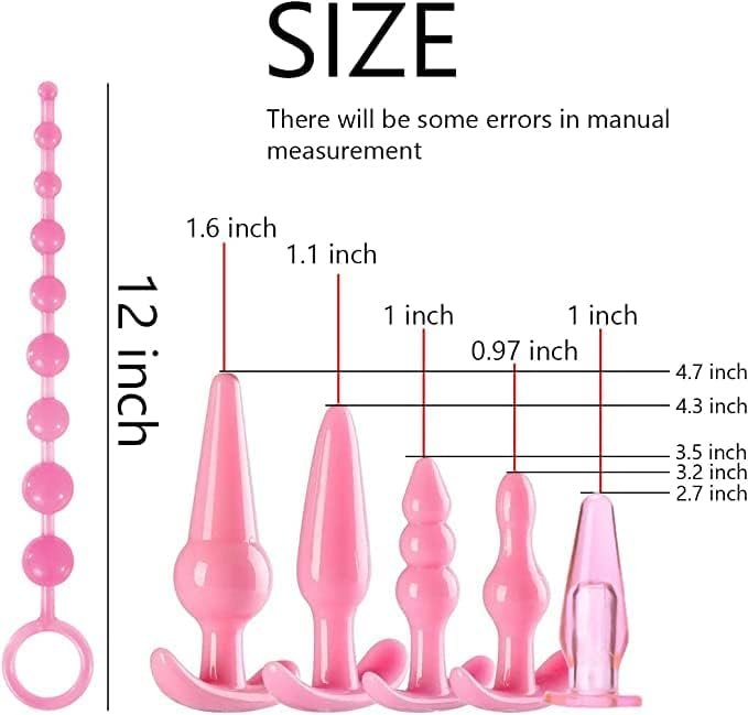 Expanding Anal Plug Toys 6 Pcs Butt Toy Plugs Silicone Anal Beads Tool Trainer Kit Adult Sex Toys For Men Women, Black - Image 2