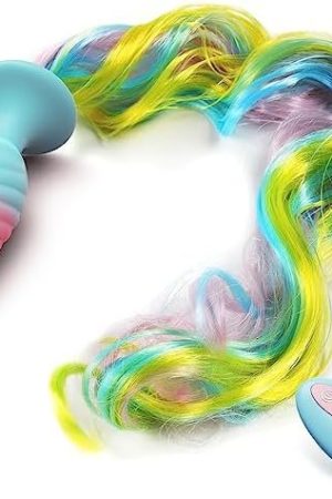 Vibrating Butt Plug Tail Anal Sex Toys, Remote Control Anal Toys Vibrator With 10 Modes, Rainbow Pony Tail Anal Plug Adult Sex Toys & Games Perfect For Anal Play Womens Sex Toys