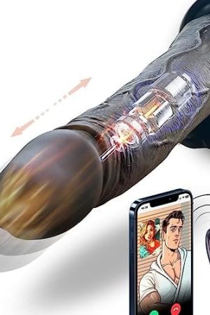8.66" Thrusting Dildo -Black Dildo With Thrusting Vibrations Rotation Heating Adult Sex Toys App And Remote Control Vibrator Liquid Silicone Anal Dildos For Men Women Pleasure