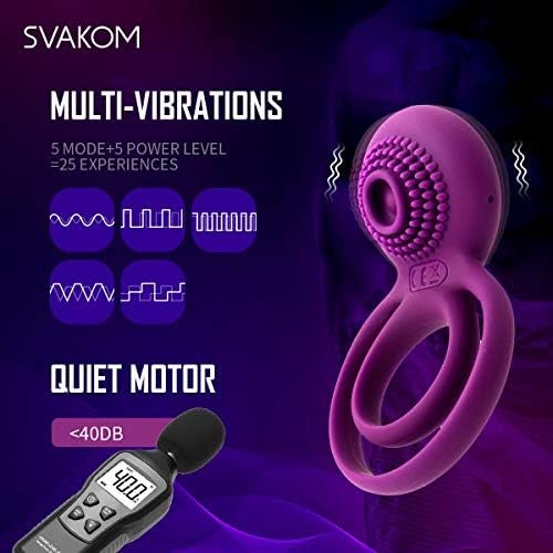 Svakom Couples Ring Vibrating Dual Penis Rings Male Adult Sensory Toys Clitoral Vibrator G-Spot Stimulators Waterproof, Rechargeable. - Image 2