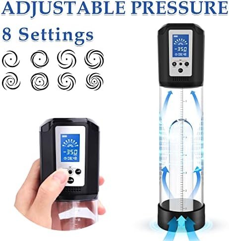 Electric Penis Pump For Men With 8 Suction Intensities, Adorime Rechargeable Automatic Vacuum Penis Enlargement Extend Pump, Mens Penis Enlarger Air Pressure Device - Image 2