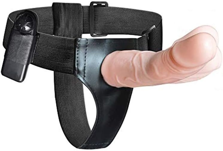 Strap On Dildo Harness For Men To Use On Women With Vibrating Hollow Dildo