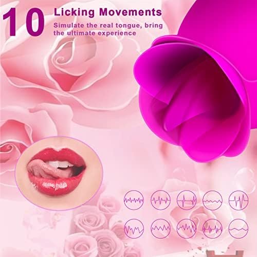 Clitoral Licking Tongue Vibrator With 10 Strong Vibration Modes, Clit Mini Rose Vibrator For Nipples And Clitoris Quick Orgasm, Rechargeable & Waterproof Adult Sex Toy For Women And Couples - Image 2