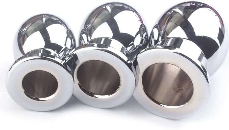 Stainless Steel Hollow Design Anal Plug Anal Plug With Anal Beads For Men And Women Unisex G Spot Anal Sex Toy Couples Prostate Massager(M) - Image 2