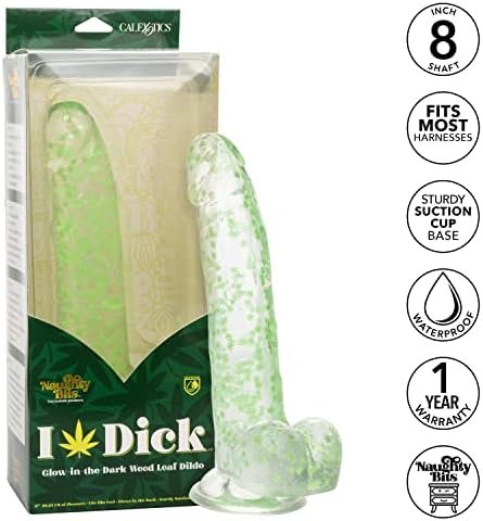 Calexotics Naughty Bits I Leaf Dick Glow-In-The-Dark Grass Leaf Dildo - Se-4410-64-3 - Image 3