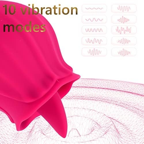 Sex Tongue For Licking, Rose Toy For Women Pleasure, Clitorals Stimulator, Electric Women Relaxing Toy, Woman Suction 10 Modes (Rose Red) - Image 2