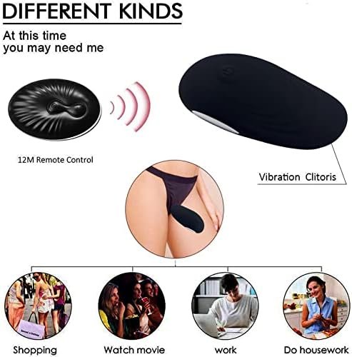 Wearable Panty Vibrators, Remote Control Vibrators With 10 Vibrating Modes, Tongue Vibrators For Vagina And Clitoral, Waterproof Magnetic Charging Sex Toys For Women Or Couples Black - Image 2