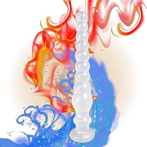 Super Long Anal Beads,Long Anal Beads Vaginal G-Spot Deep Stimulation Dildo Anus Masturbation Massage Butt Plug With Strong Suction Cup Anal Beads Butt Plugs Anal Plug For Women Men (Flesh) - Image 3