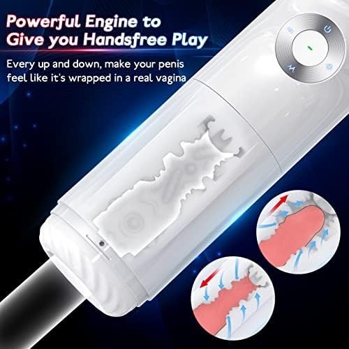 Automatic Thrusting Male Masturbator Cup With 4 Thrusting Modes And 4 Telescopic Speeds, Jinglejungle Ultra Quiet 3D Realistic Textured Pocket Pussy For Male Masturbation, Adult Sex Toys For Men - Image 3