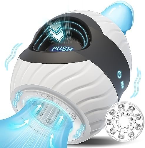 Sex Toys For Men Male Masturbator - Adult Toys Open-Ended Male Sex Toys With 10 Vibrations & Auto Push Mens Sex Toys, Adult Sex Toy For Men Sex Machine Hands Free Masturbators 3D Textured Male Stroker