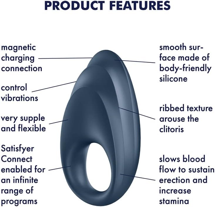 Satisfyer Royal One Vibrating Cock Ring With App Control - Vibration Silicone Penis Ring For Longer, Harder, Stronger Erections - Compatible With Satisfyer App, Waterproof, Rechargeable - Image 3