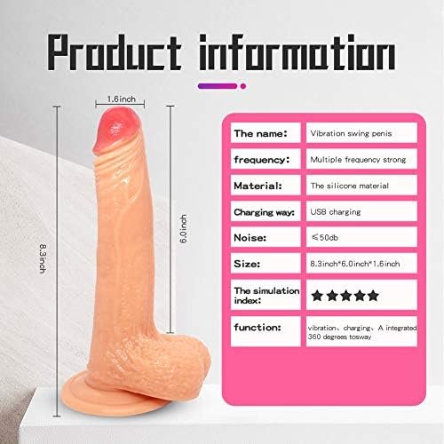 Thrusting Dildo Vibrator Sex Toy For Women, Realistic Vibrating Dildo Thruster Throat Trainer, Silicone Suction Cup Dildo For Mens Anal Prostate Play - Image 3