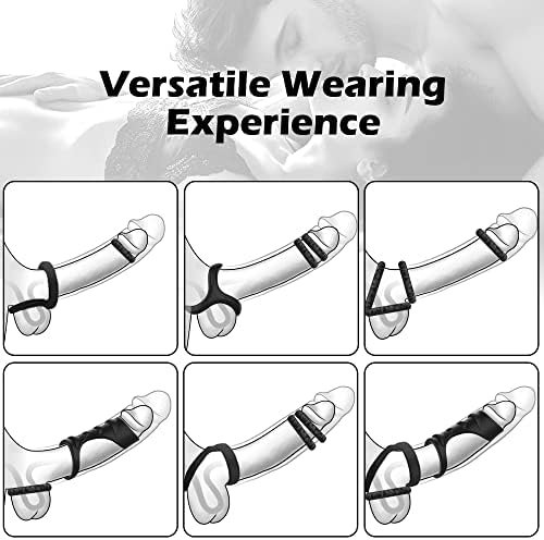Silicone Penis Rings Set, Kushor 7 Pcs Ultra Soft Stretchy Men'S Cock Ring For Harder Longer Stronger Erection - Better Sex - Premium Adult Sex Toys & Games - Image 3