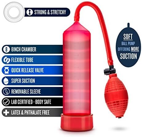 Blush Performance Vx101 - Male Enhancement Pump - Beginners Penis Pump For Enlargement - Synthetic Rubber Ball Pump For More Suction - Soft Comfortable Sleeve - Makes You Bigger Sex Toy For Men - Blue - Image 2