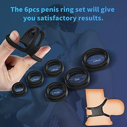 Silicone Penis Rings Set With 6 Different Sizes Cock Rings For Erection Enhancing, Long Lasting Stronger Sex Toy, Adult Sex Toys & Games - Image 3