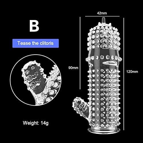 Erun Silicone Penis Sleeves Reusable Condoms Cock Enlarger Penis Extender Prolong Erection Sex Toy For Adult Men Soft Silicone Penis Sleeve 5 Pcs - Image 3