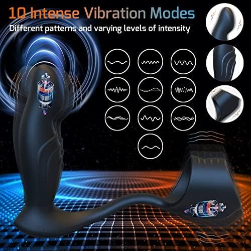 Vibrating Prostate Massager Anal Vibrator With Thick Vibrating Cock Ring, Smam Vibrating Butt Plug 10 Vibration Modes, Male Sex Toys For Men P-Spot Massager Anal Dildo Mens Sex Toys For Couples - Image 2