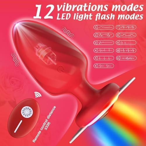 Anal Plug Vibrating Butt Plug Adult Sex Toys, Light Up Anal Toys Vibrator Prostate Massager With 10 Vibration, Female/Male Sex Toy For Men Women Couples, Anal Plugs Waterproof & Remote Control - Image 2