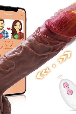 Thrusting Dildo Realistic Vibrator With Heating - 9.8 Inch App Remote Anal Fake Penis With 9 Thrusting & Vibrating Modes, Thick Silicone Electric Dildos Adult Sex Toys For Women Couple Pleasure
