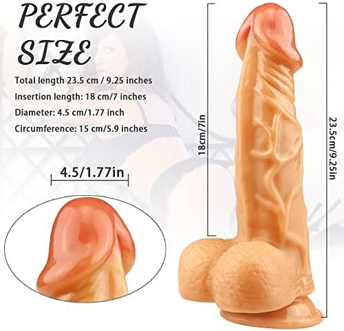Leqc Realistic Dildo For Beginners Lifelike Huge Dildo 9.25 Inch, With Strong Suction Cup For Hands-Free Play, Realistic Penis For G-Spot Stimulation Dildos Anal Sex Toys For Women And Couple - Image 3