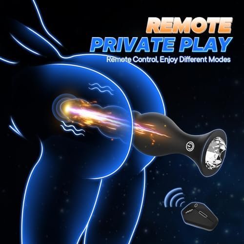 Anal Beads Anal Plug Adult Sex Toys For Men Women Couples, Vibrating Butt Plug Prostate Massager With 10 Vibration Modes, Rechargeable Remote Control Anal Toys Vibrator With Diamond Design - Image 3