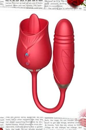 Rose Sex Stimulator For Women - Clitoral Stimulator Tongue Licking Thrusting G Spot Dildo Vibrator With 10 Modes, Rose Adult Sex Toys Games, Nipple Licker For Couple, 1 Count
