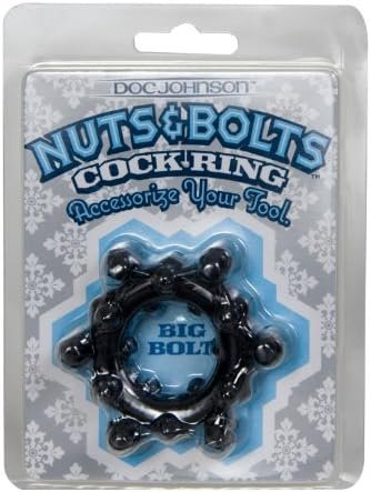 Doc Johnson Nuts And Bolts Big Bolt C**K Ring, Blue - Image 2