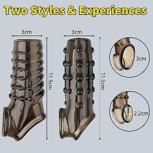 New Cock Delay Loop Sleeve For Men, Dovelo Reusable Ultra-Soft Penis Enlarger Cock Extender Sheath Men Cock Condom Male Sex Toys - Black - Image 2