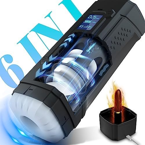 Automatic Male Masturbator Sex Toys For Men - 6 In 1 Masturbators Stroker Thrusting Male Sex Toy For Men Masturbation, Electric Adult Sex Toy With Twisting & Thrusting & Vibrating & Heating