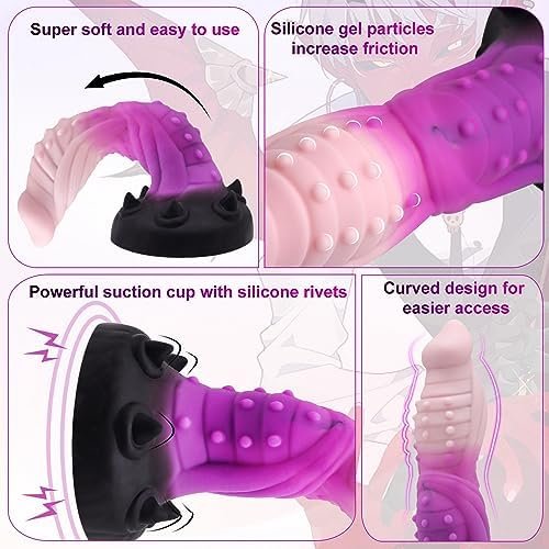 Realistic Monster Dragon Dildo Sex Toys, 8 Inch Silicone Wide Dildos With Suction Cup, G Spot Anal Play Prostate Massager Adult Toys For Women Or Men - Image 3